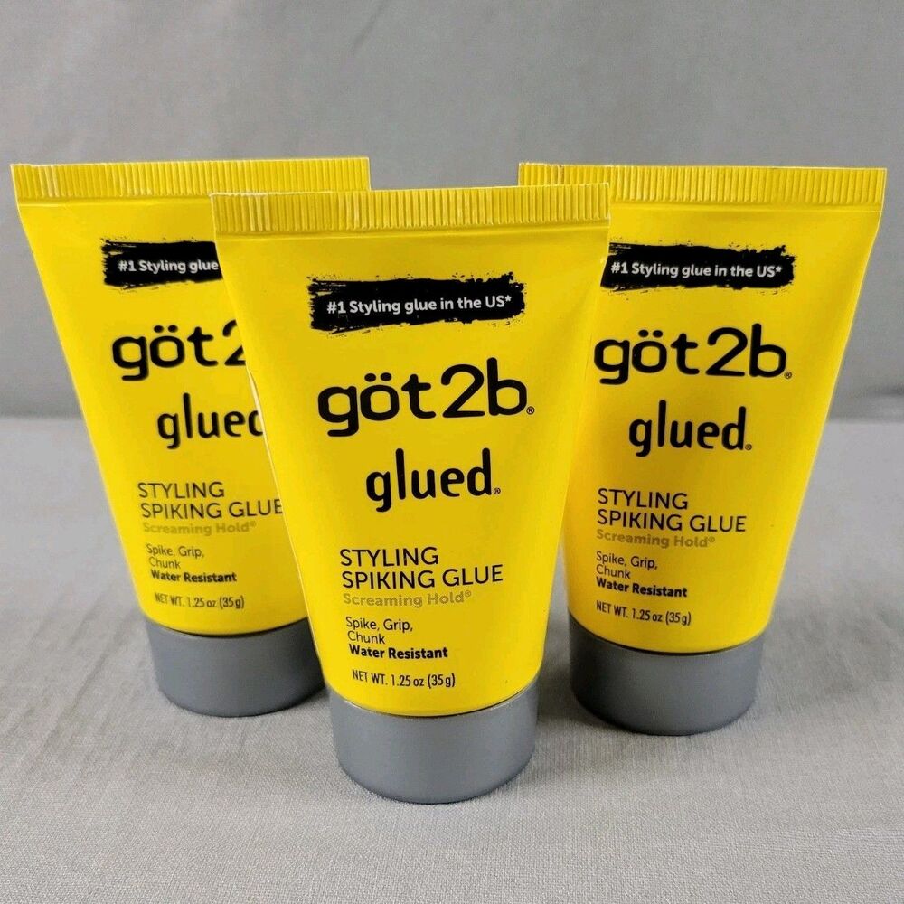 Got2b Glued Styling Spiking Glue 3 PK ~ Water Resistant ~ 1.25 FL OZ EA